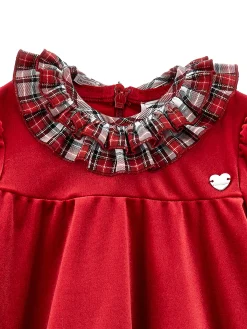 Abito ciniglia colletto tartan