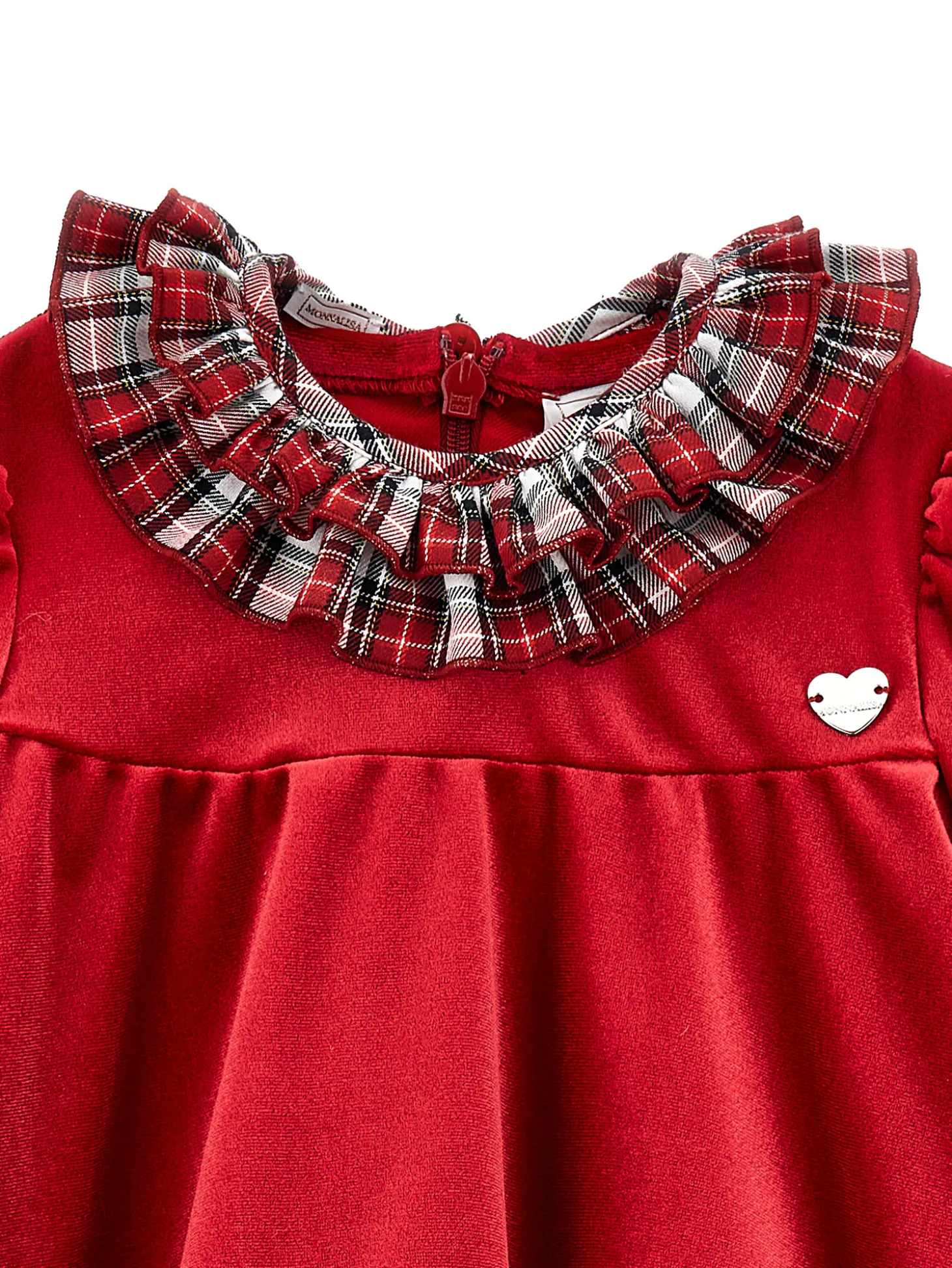 Abito ciniglia colletto tartan