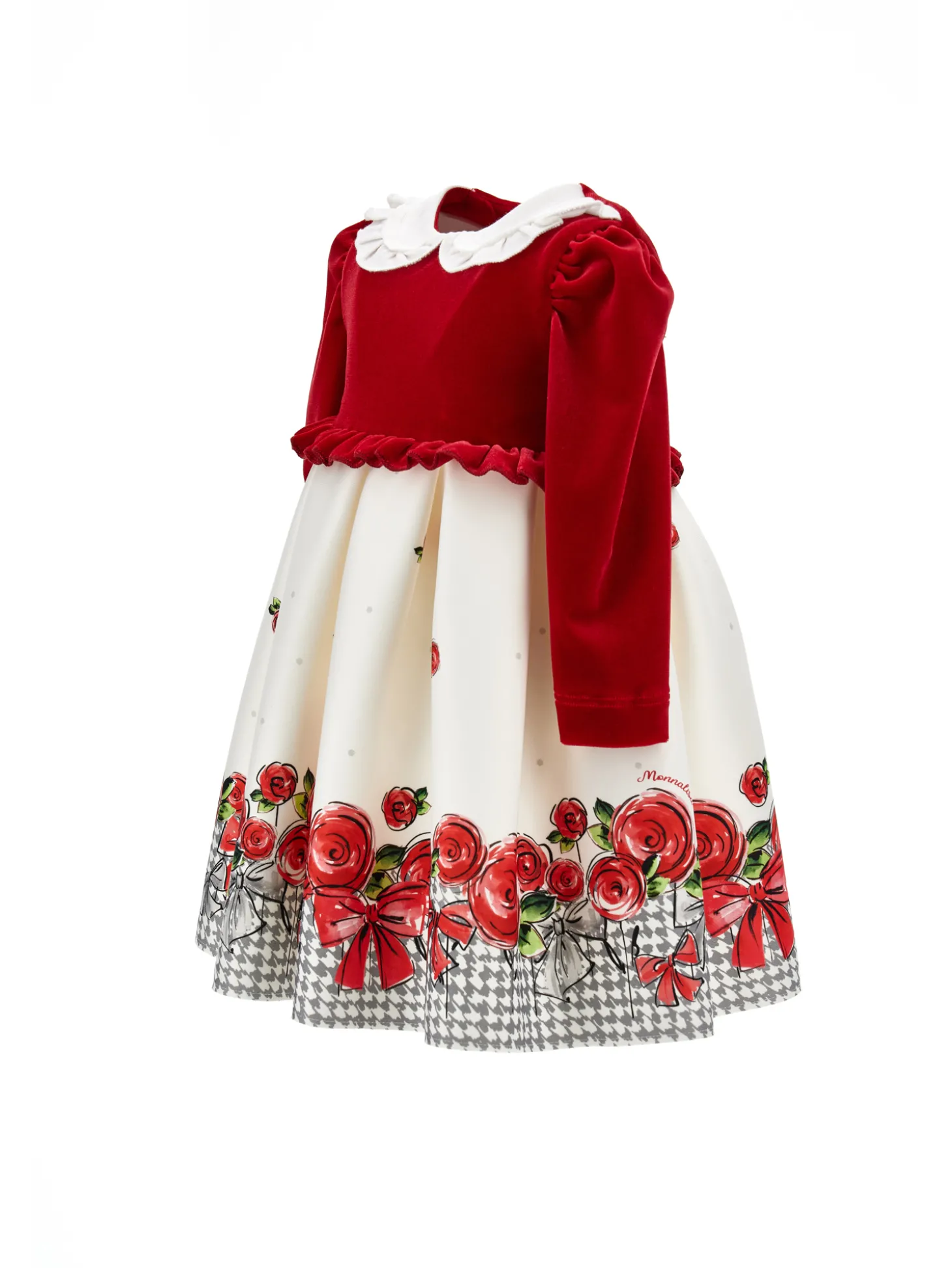 Abito ciniglia con rose