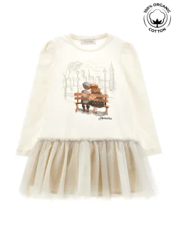 Abito cotone organico con tulle