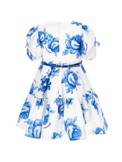 Abito cotone stampa rose
