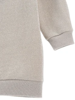 Abito felpa lurex con fiocchi