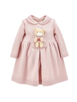 Abito jacquard con orsetto peluche