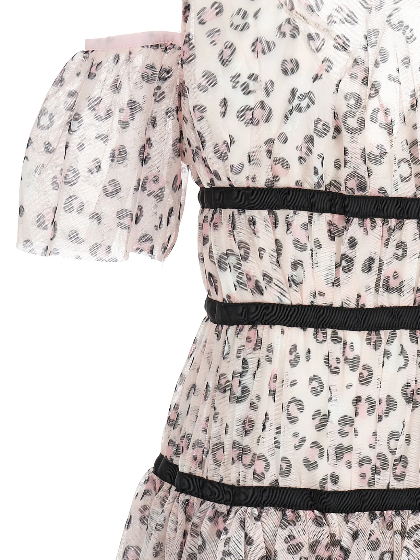 Abito lungo tulle animalier