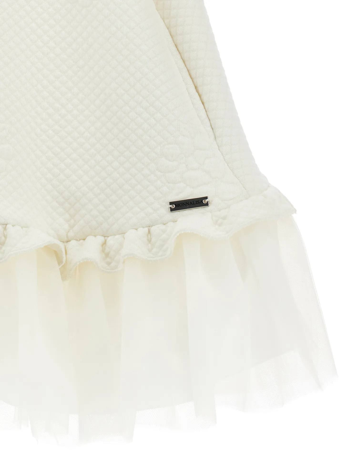 Abito matelassé con balza tulle