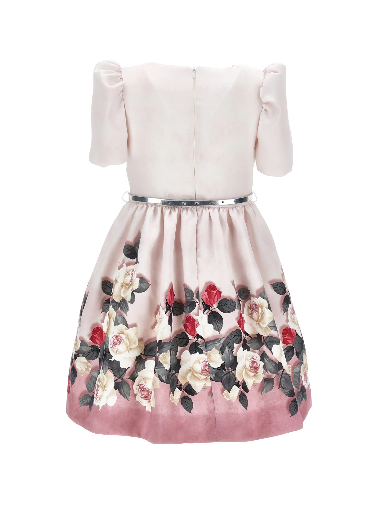 Abito mikado con stampa rose