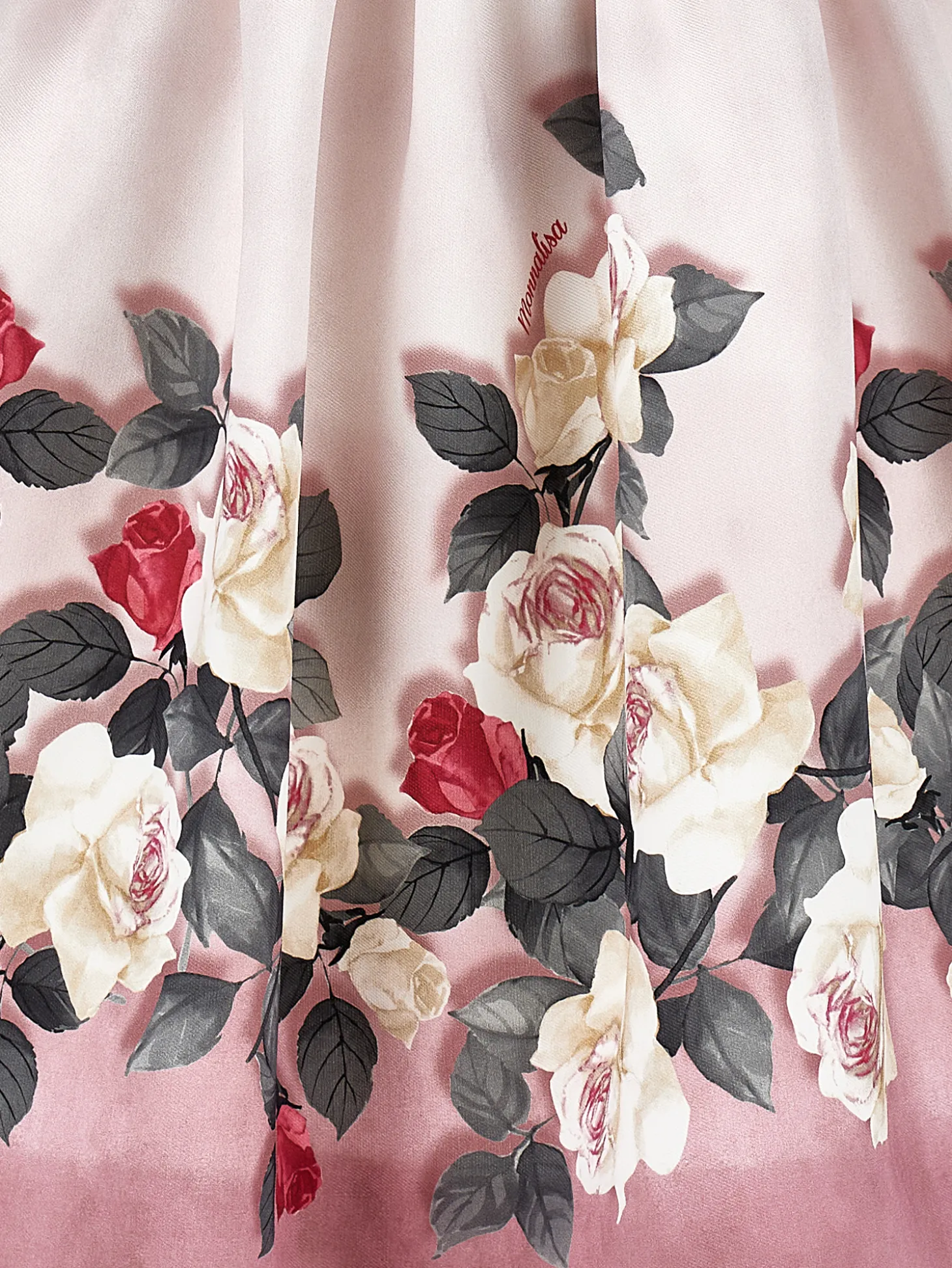 Abito mikado con stampa rose