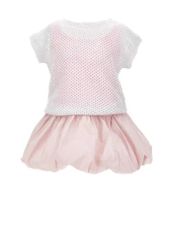 Abito palloncino con top in rete