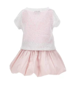 Abito palloncino con top in rete