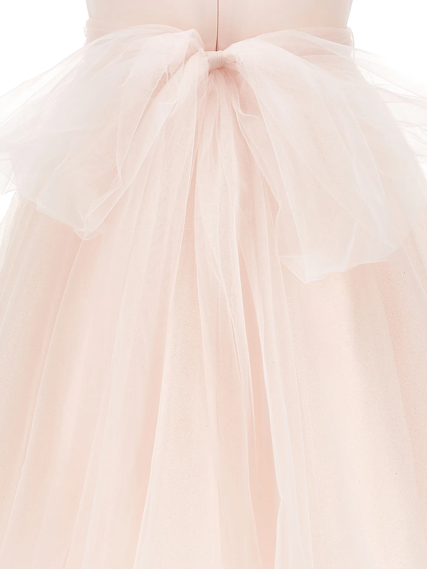 Abito raso duchesse e tulle glitter