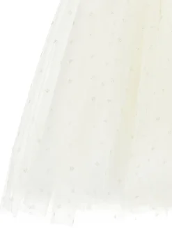 Abito smanicato tulle e boucl&eacute;