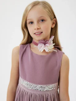 Abito smanicato velluto pliss&eacute;