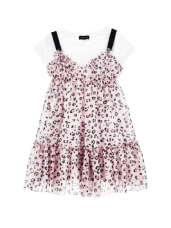 Abito sottoveste georgette con t-shirt