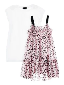 Abito sottoveste georgette con t-shirt