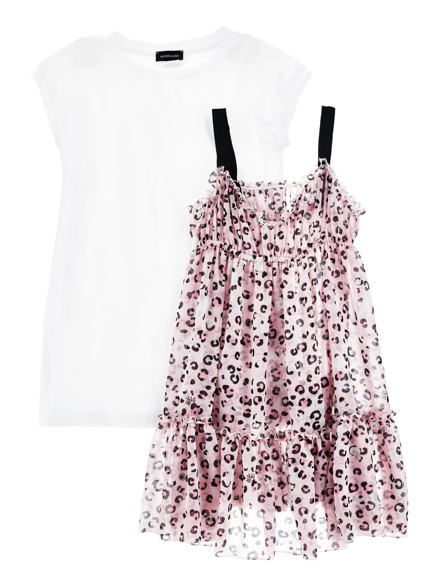 Abito sottoveste georgette con t-shirt
