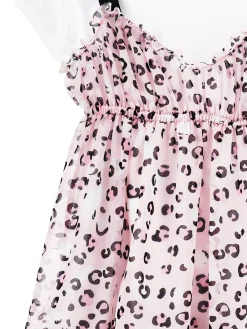 Abito sottoveste georgette con t-shirt