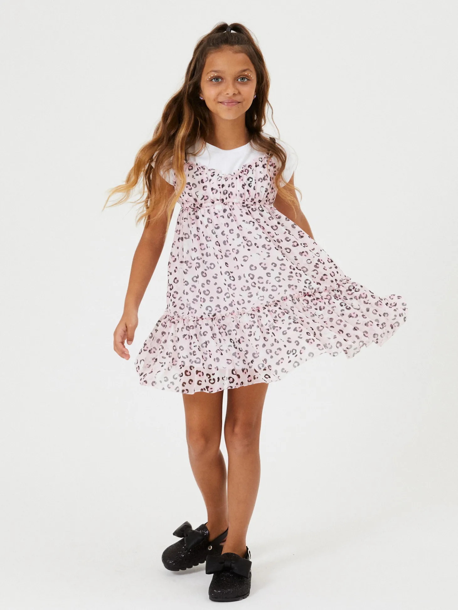 Abito sottoveste georgette con t-shirt