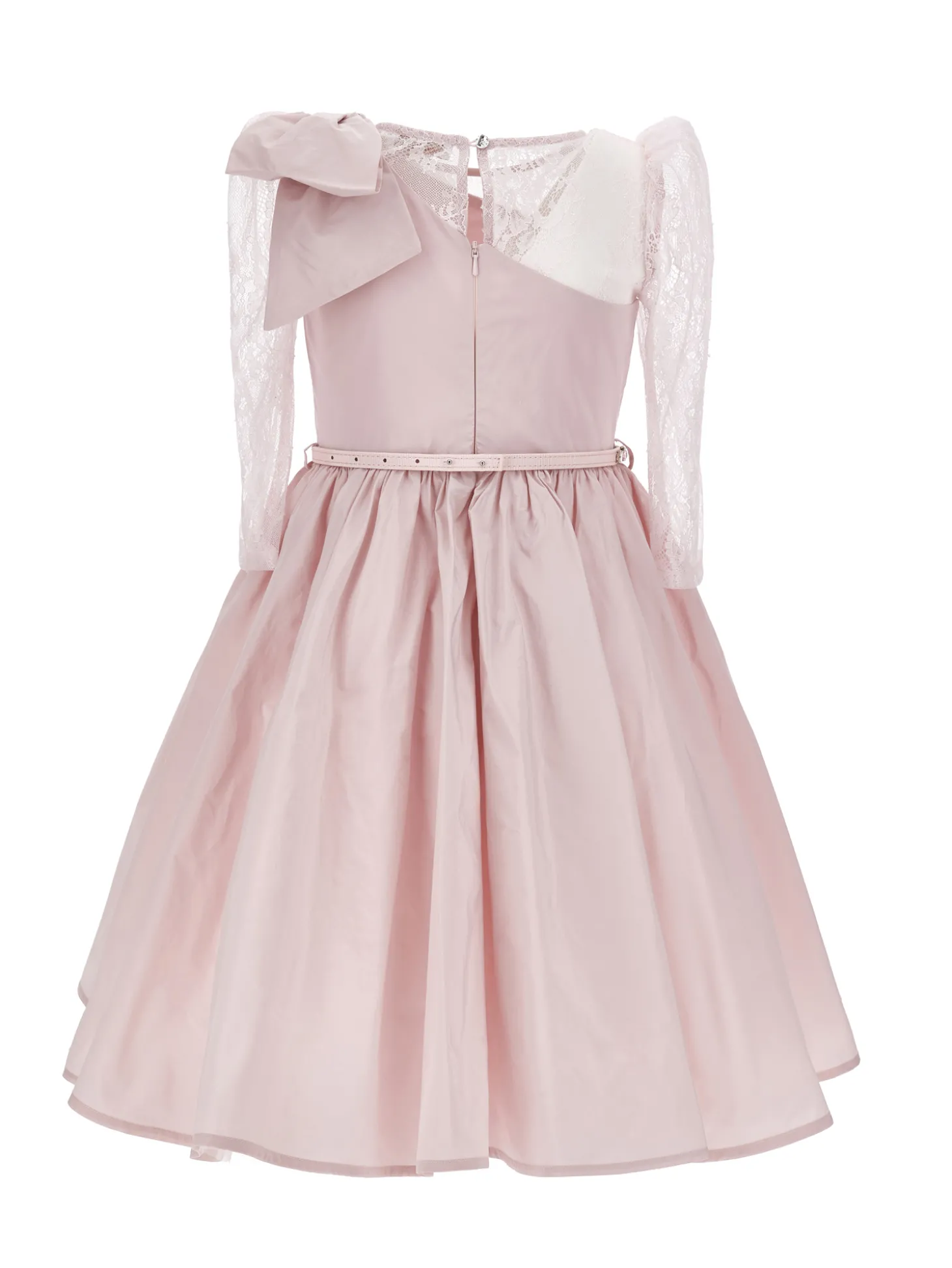 Abito taffeta con maniche in pizzo
