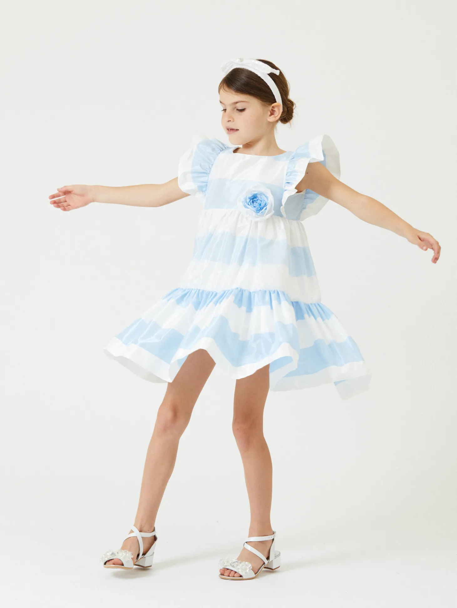 Abito taffeta righe