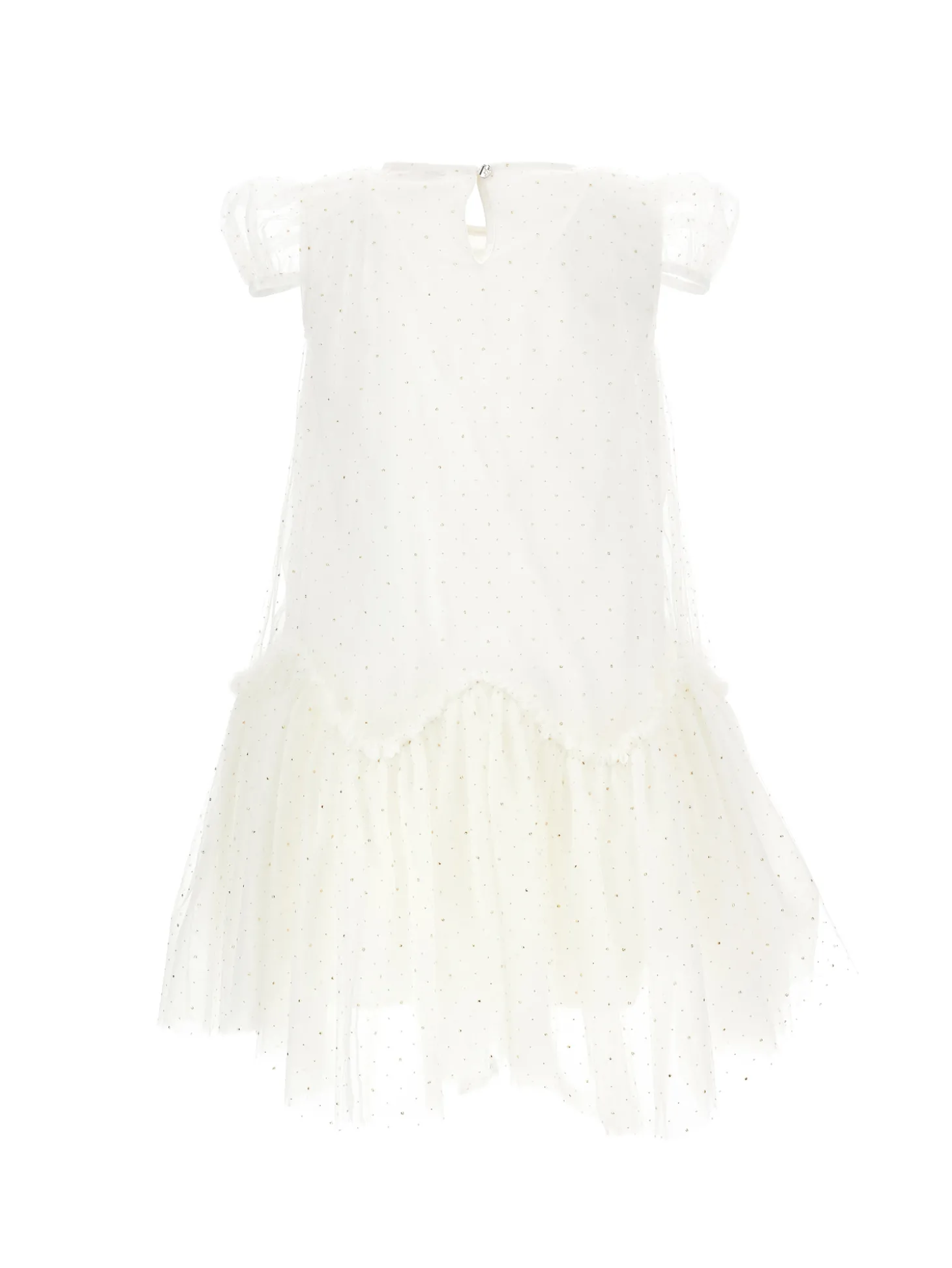 Abito tulle con balze a guglia