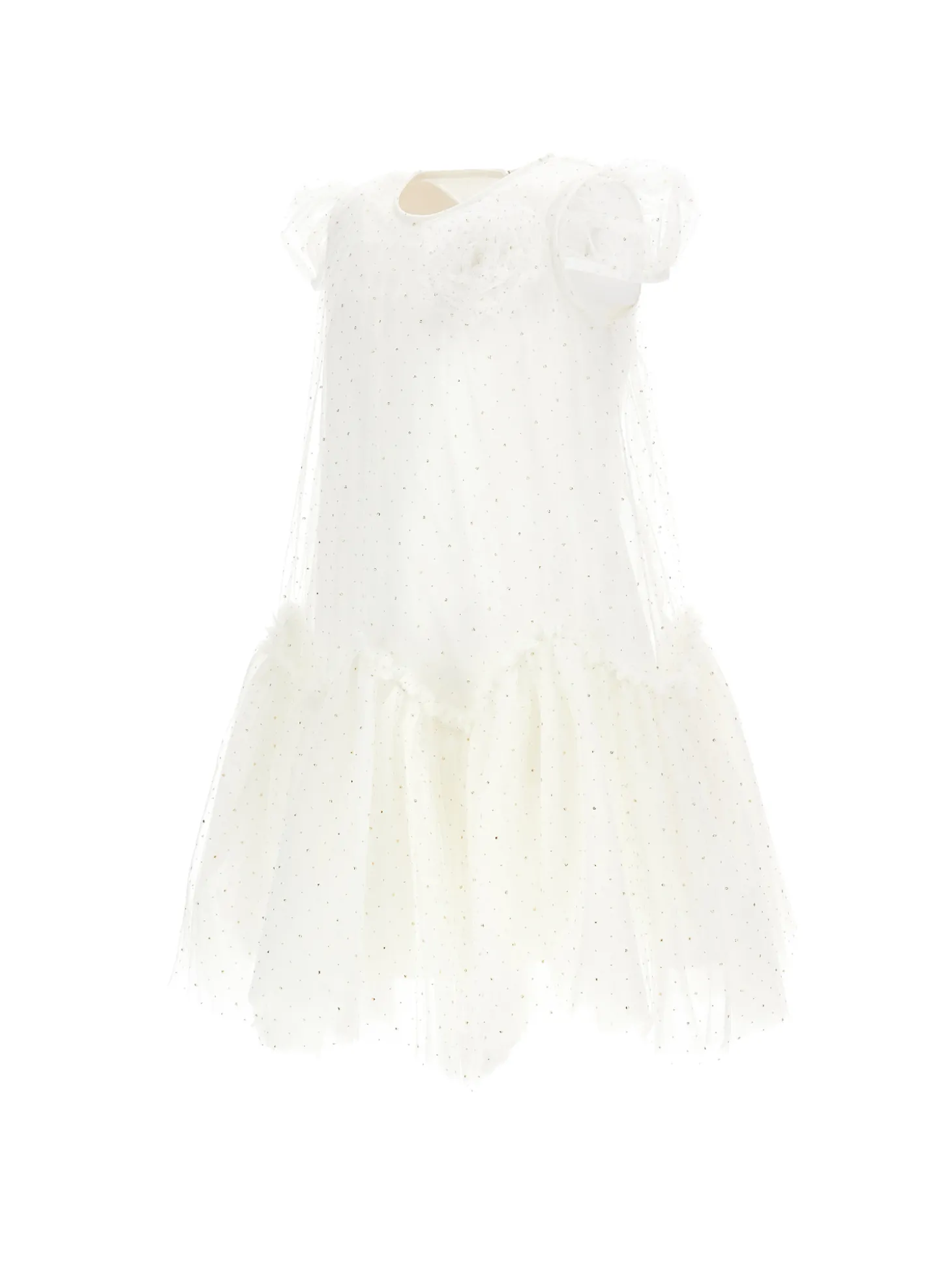 Abito tulle con balze a guglia