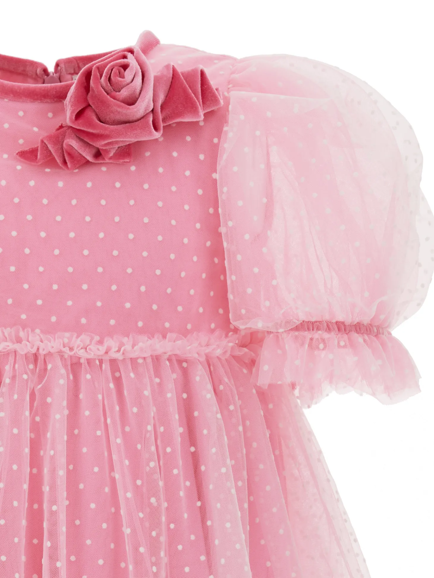 Abito tulle con dettagli velluto