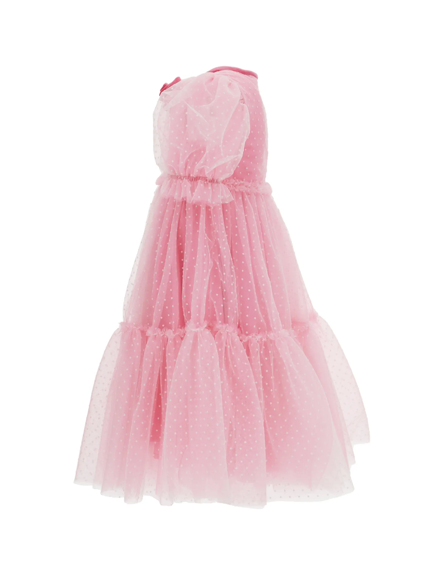 Abito tulle con dettagli velluto