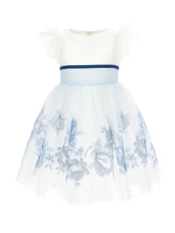 Abito tulle con rose degradé