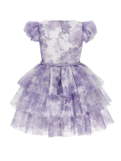 Abito tulle fiori monocolori
