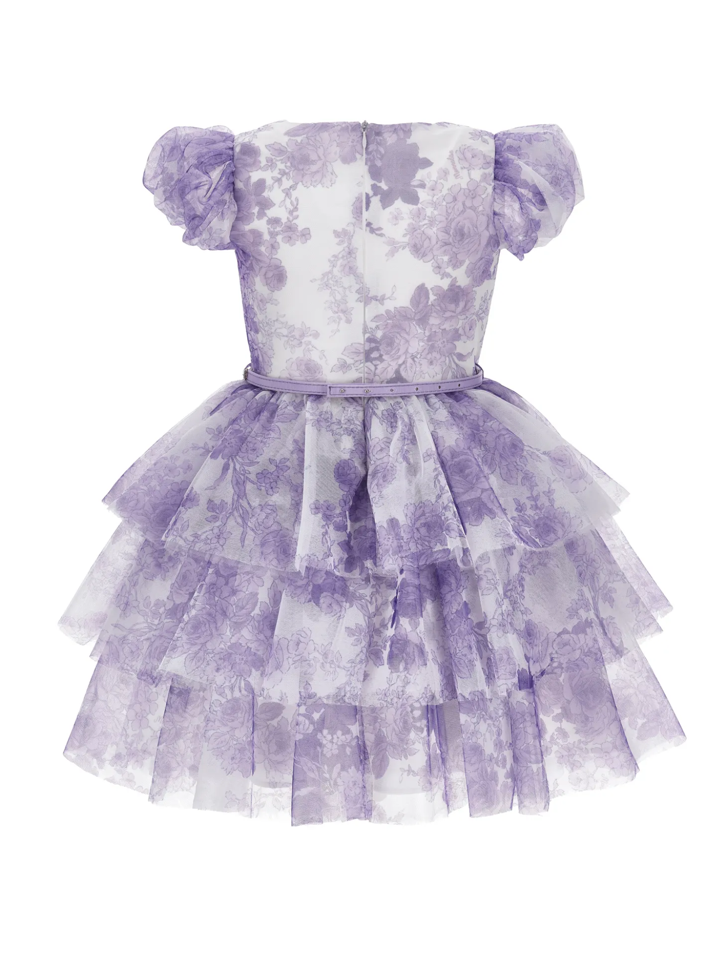 Abito tulle fiori monocolori