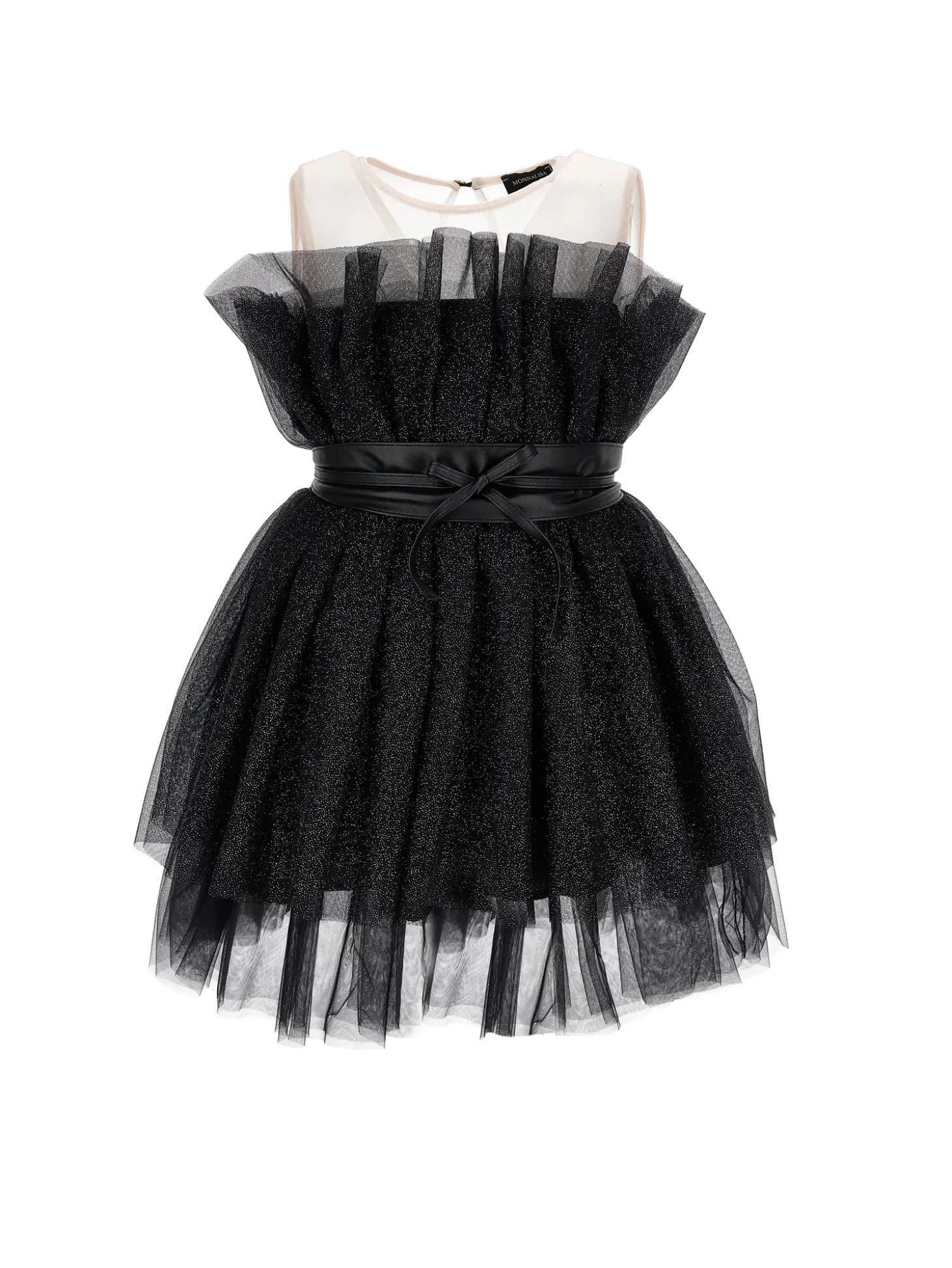 Abito tulle lurex con cintura