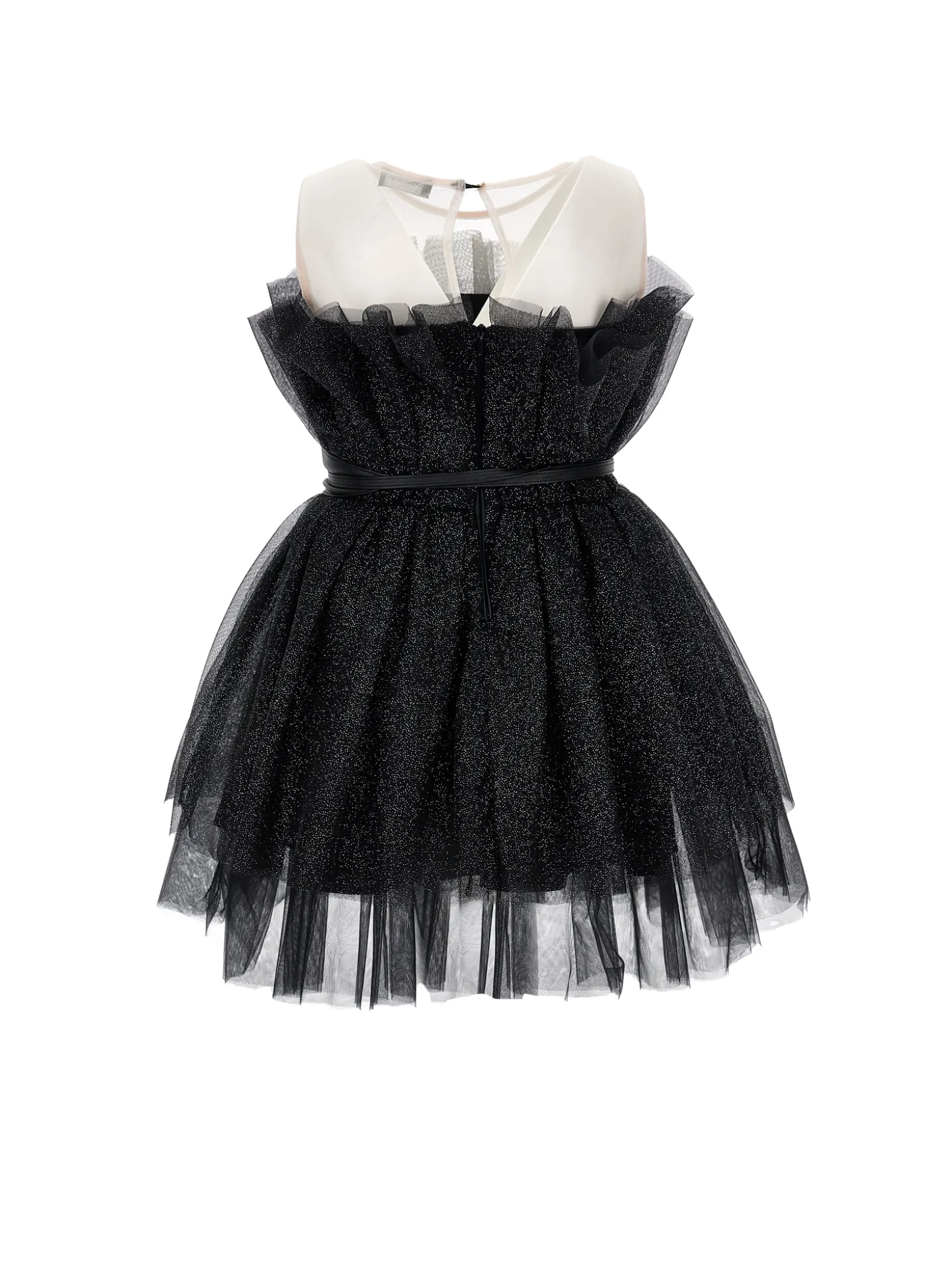 Abito tulle lurex con cintura