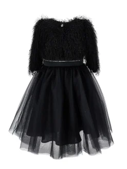 Abito tulle manoseta con frangette
