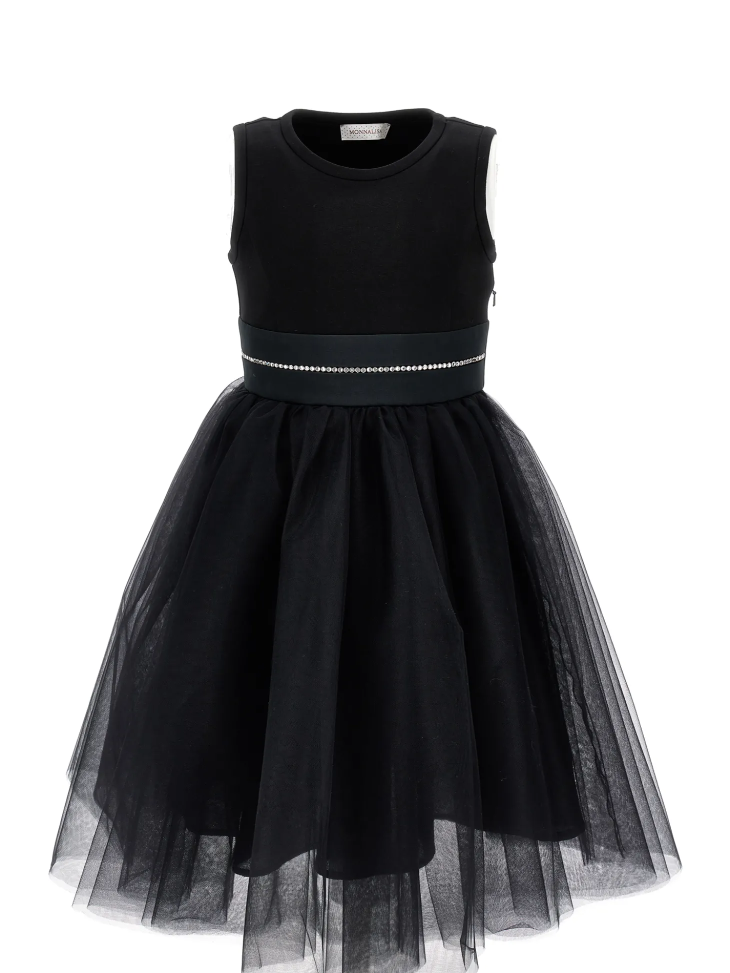 Abito tulle manoseta con frangette