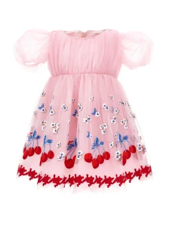 Abito tulle ricamo ciliegie