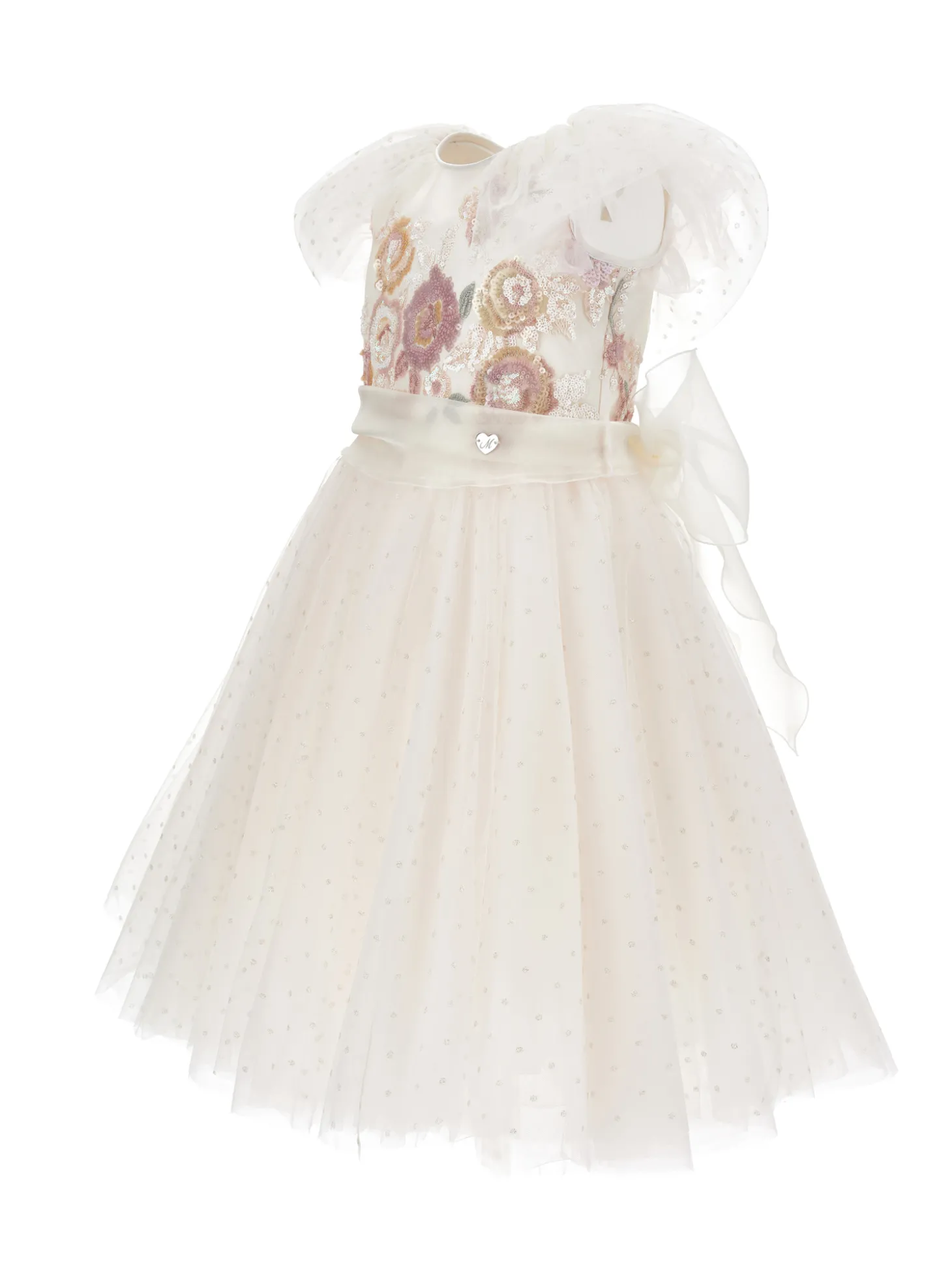 Abito tulle ricamo paillettes