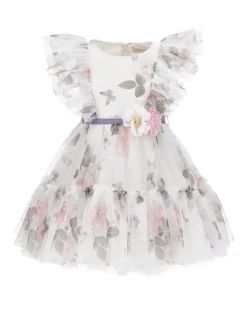 Abito tulle stampa rose