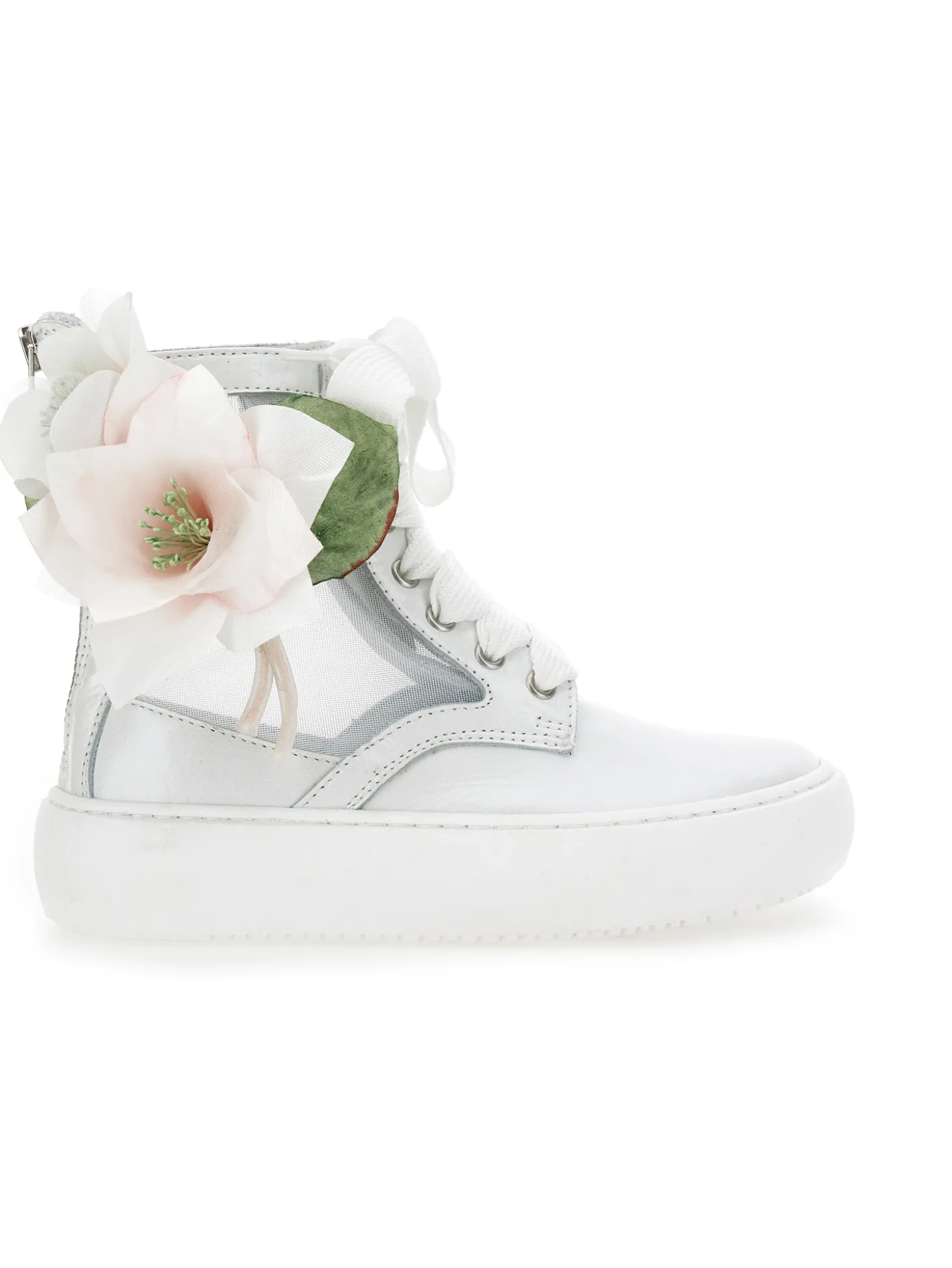 Anfibi pelle con magnolia