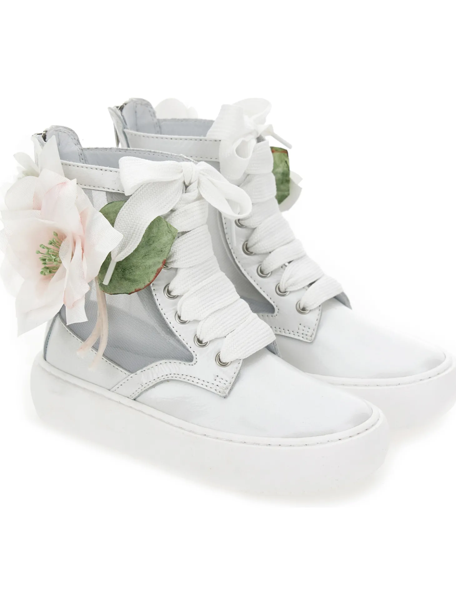 Anfibi pelle con magnolia