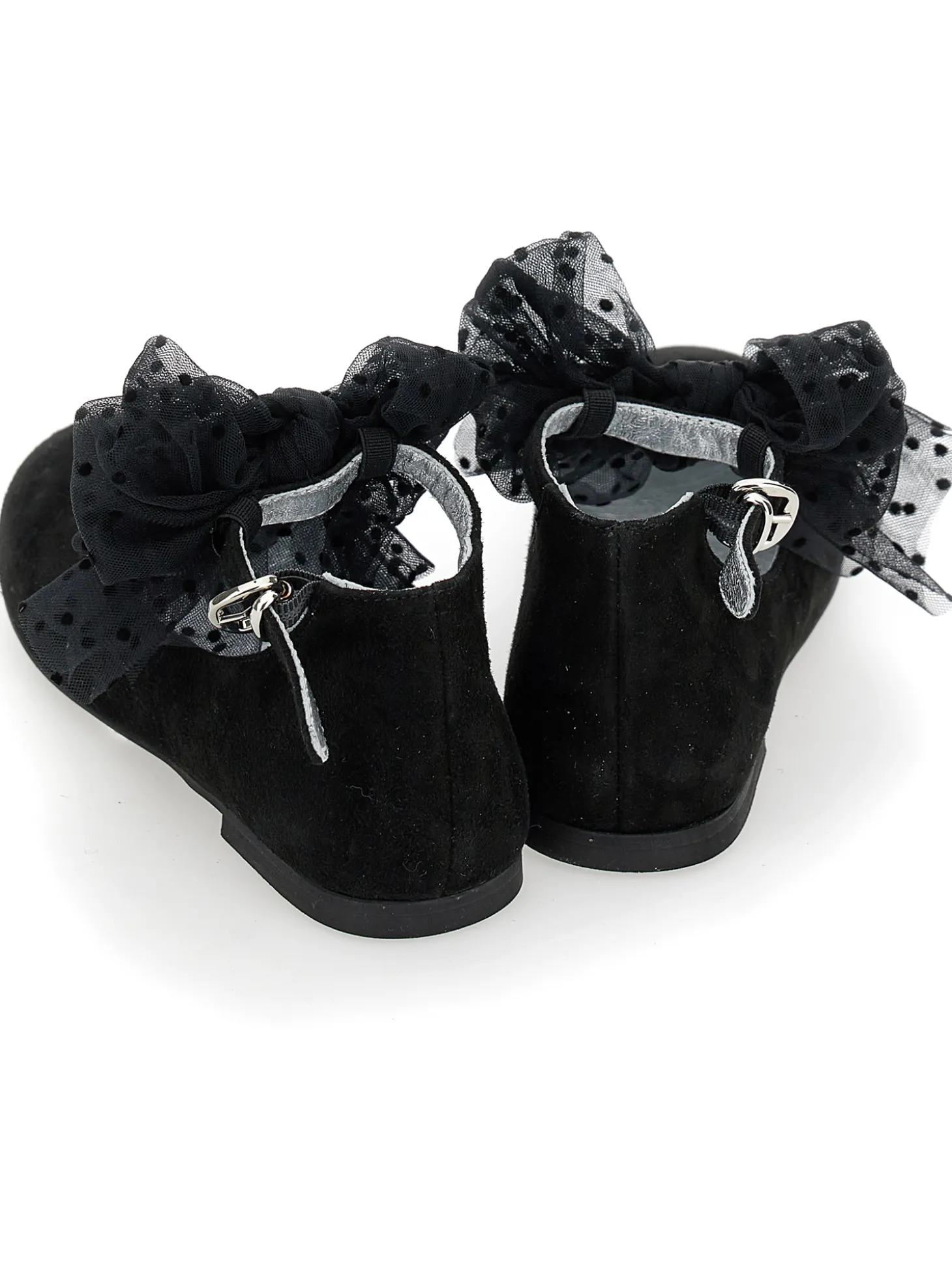 Ballerine camoscio con fiocco