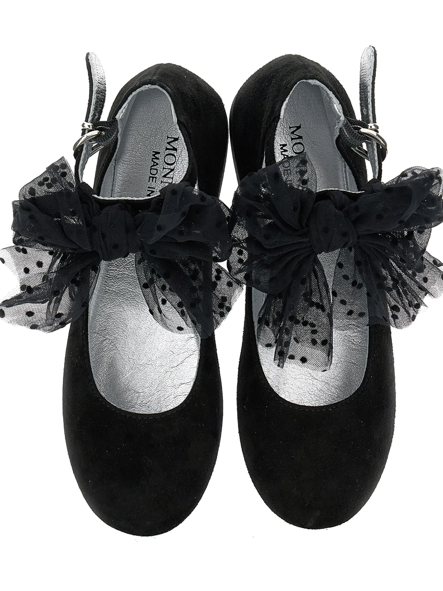 Ballerine camoscio con fiocco