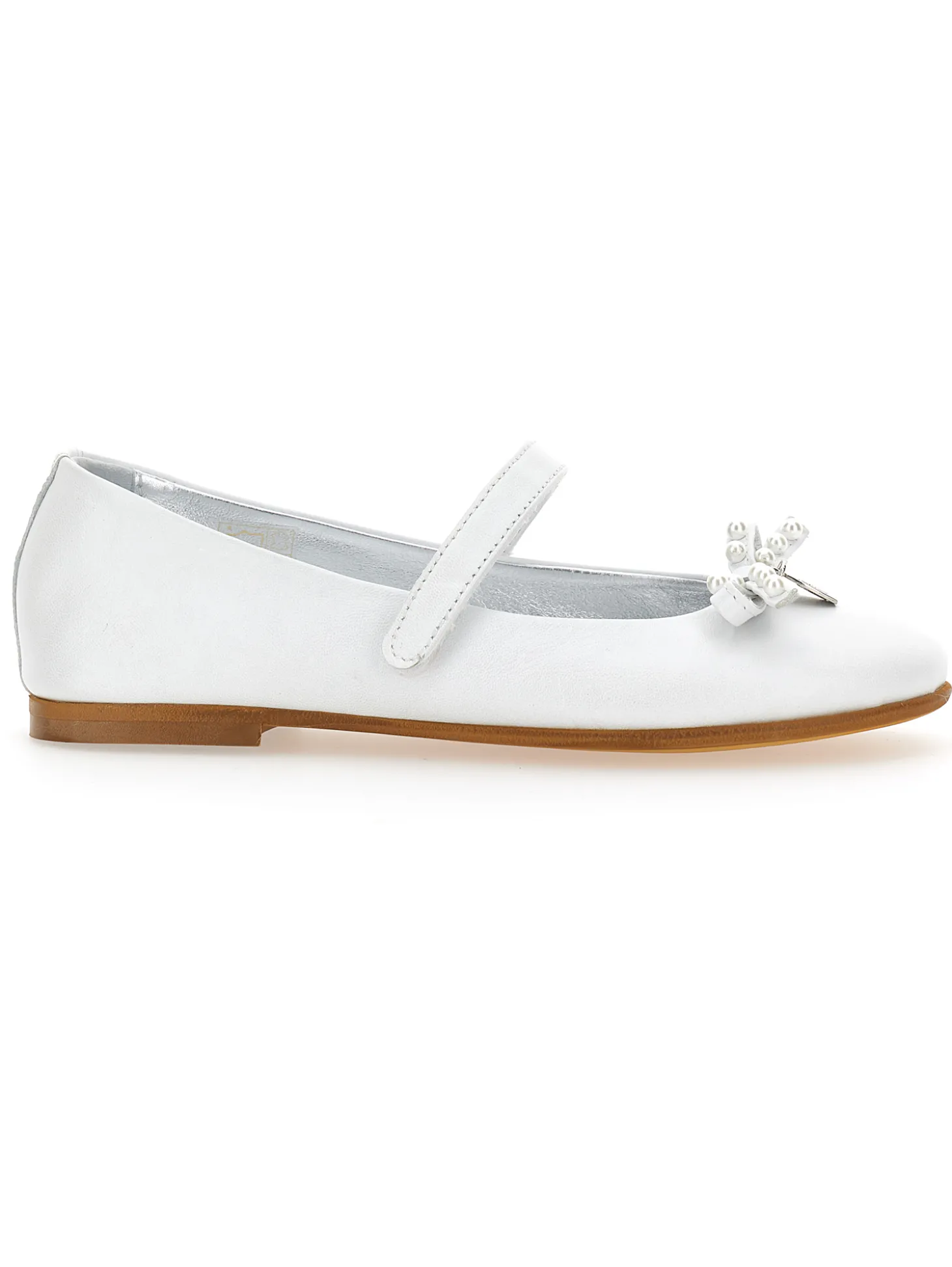 Ballerine in pelle perlata con fiocco