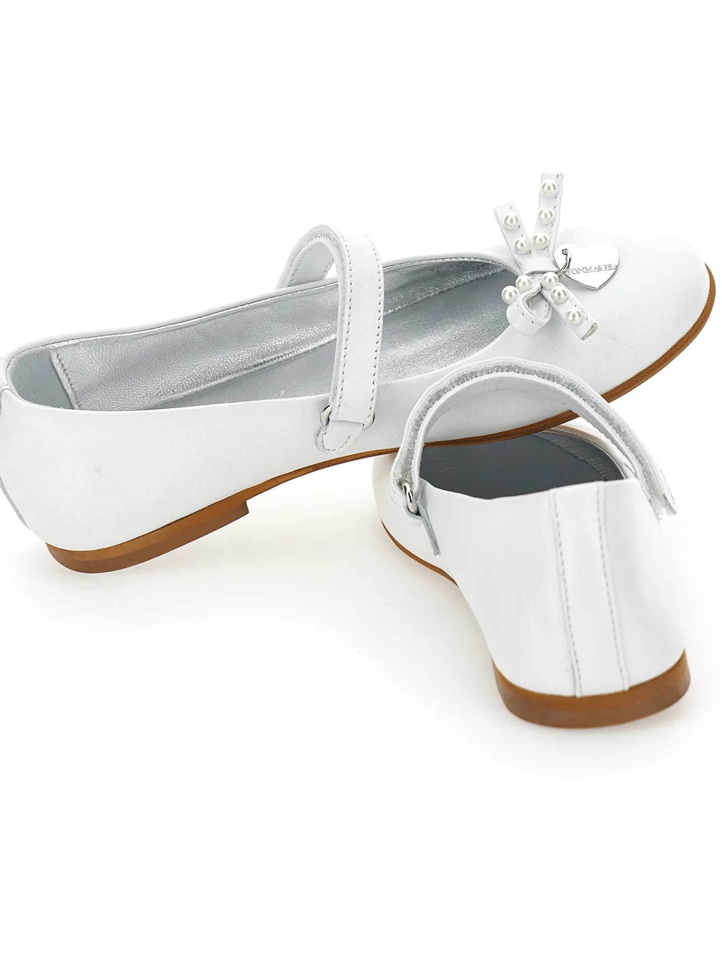 Ballerine in pelle perlata con fiocco