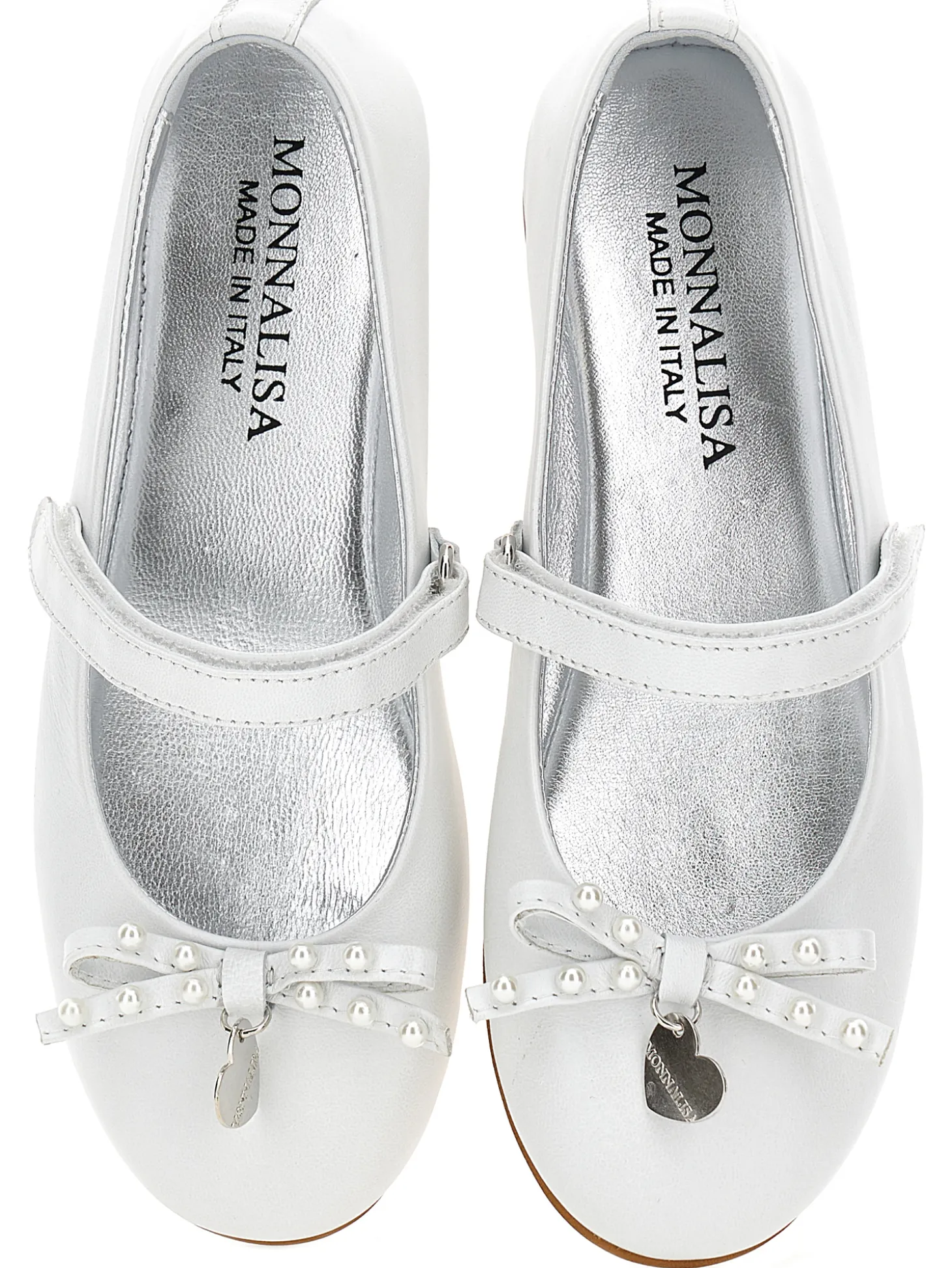 Ballerine in pelle perlata con fiocco