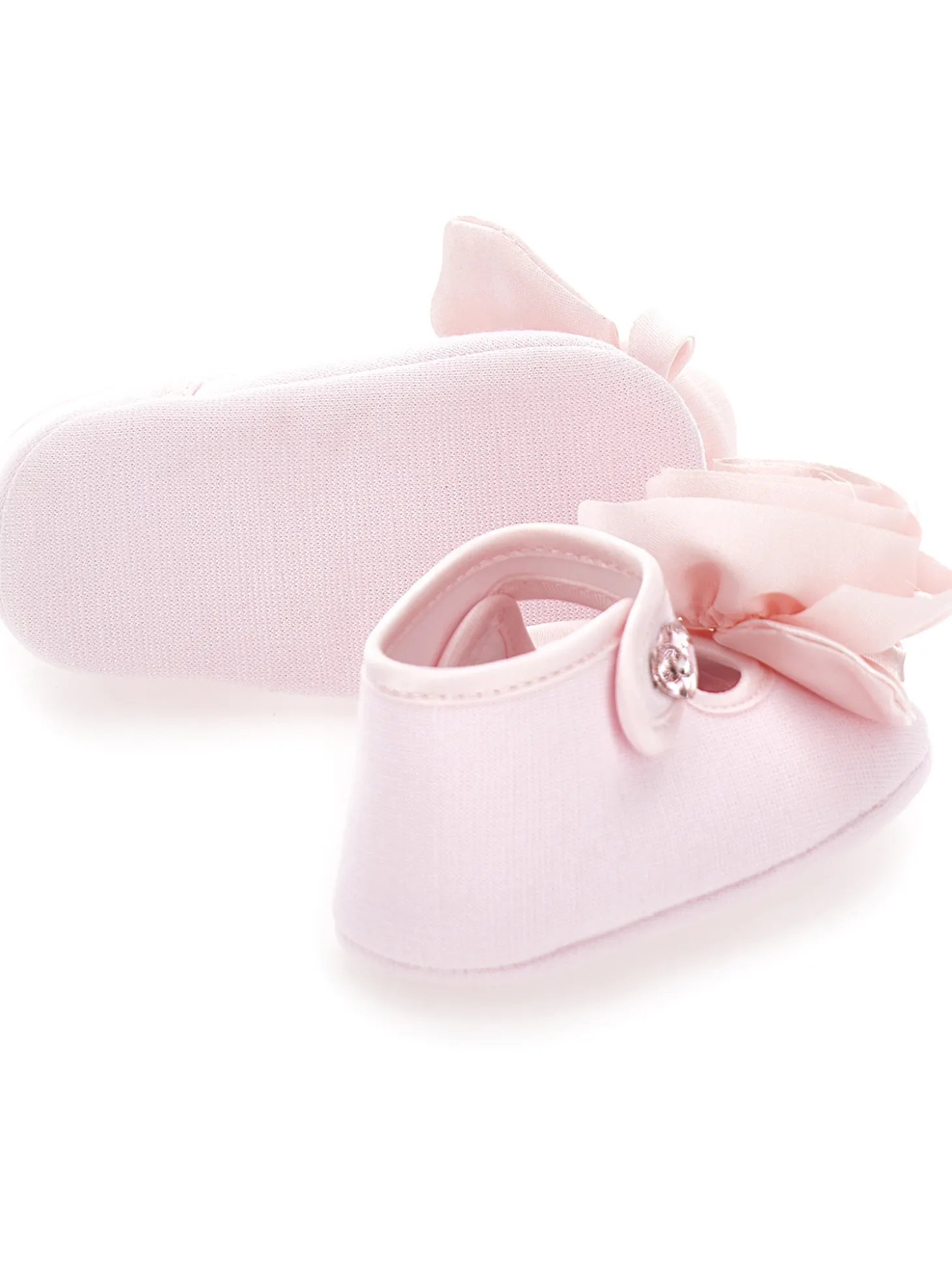Ballerine jersey con rosa applicata