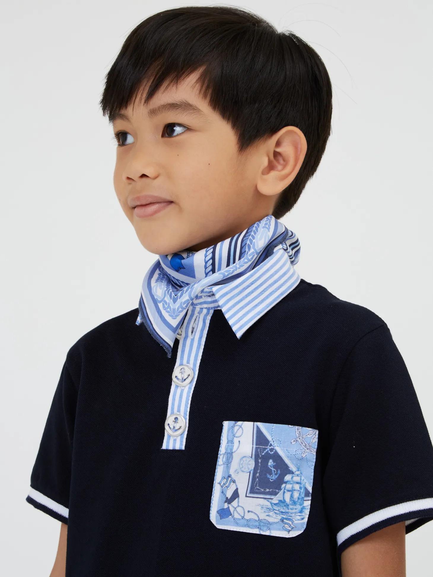 Bandana viscosa stampa marine