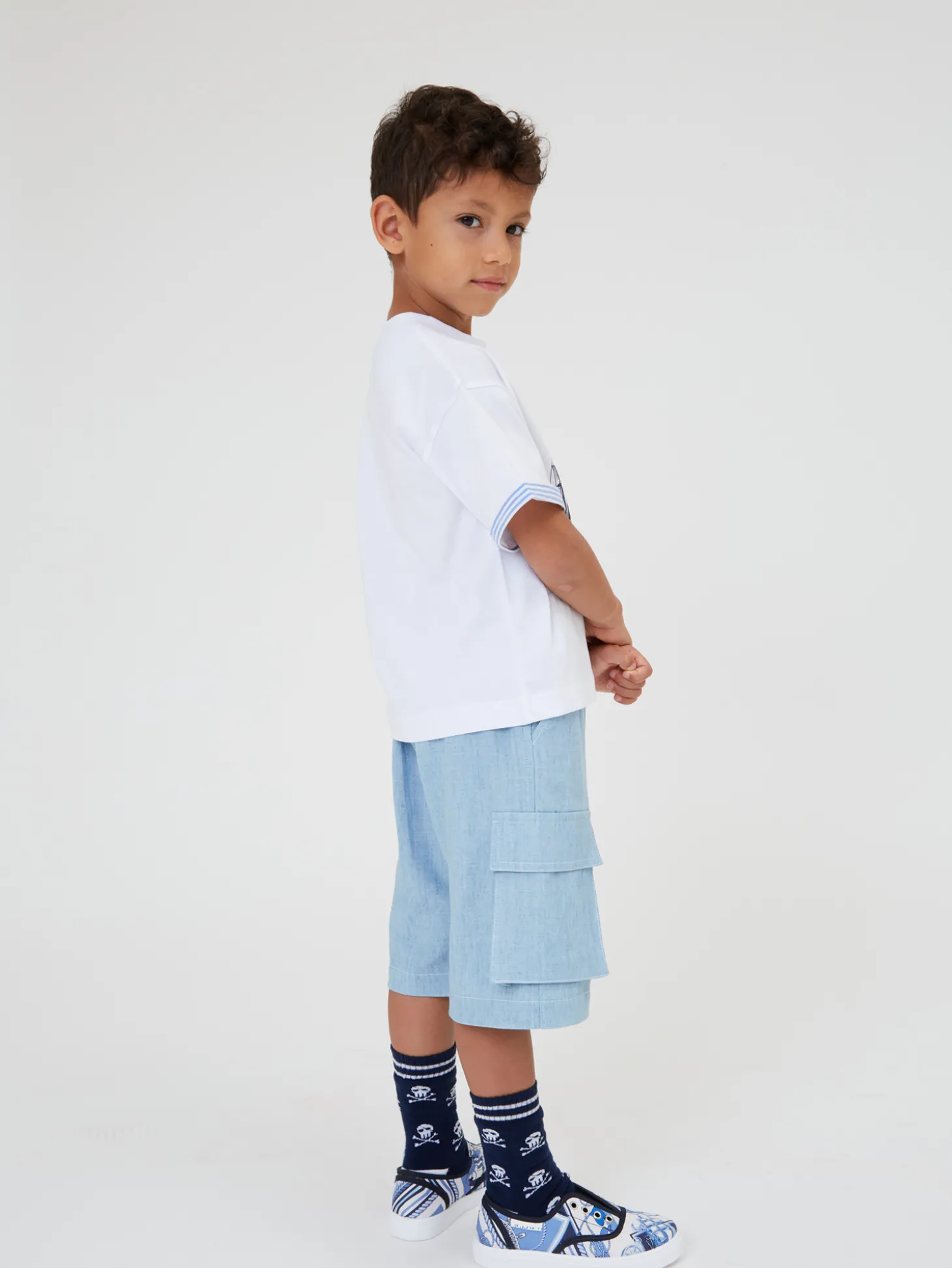Bermuda chambray cargo