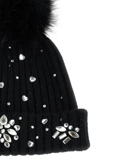 Berretto misto lana con strass