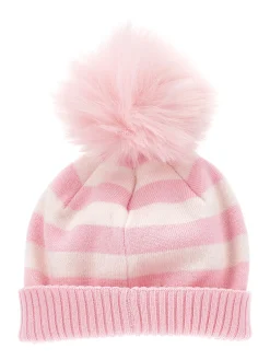Berretto righe con pon pom