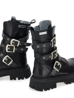 Biker pelle con fibbie